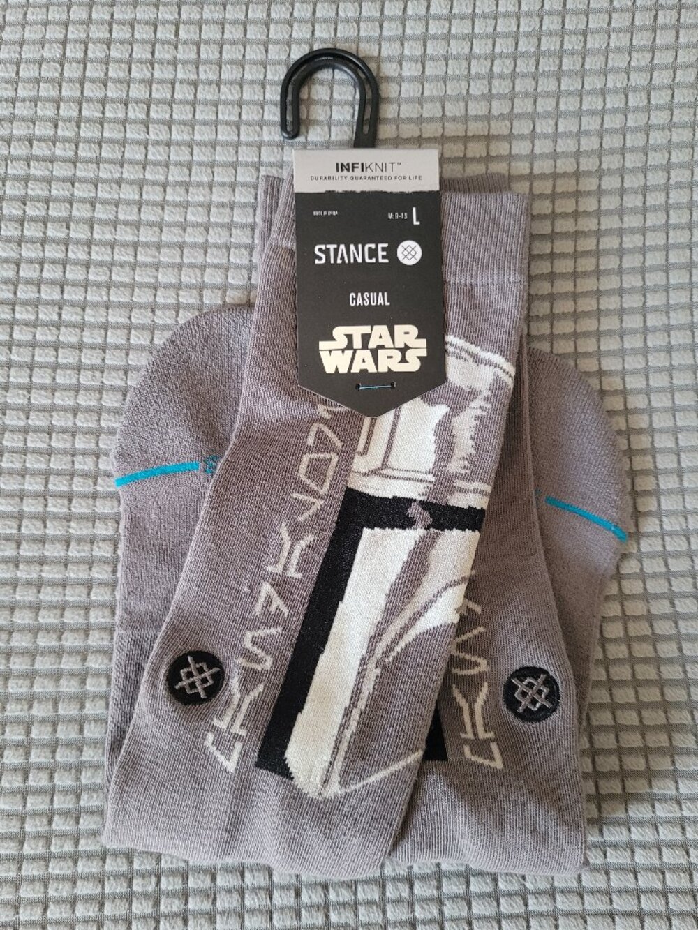 Stance Casual Men's STAR WARS Mando Gray Crew Socks Large (9-13)